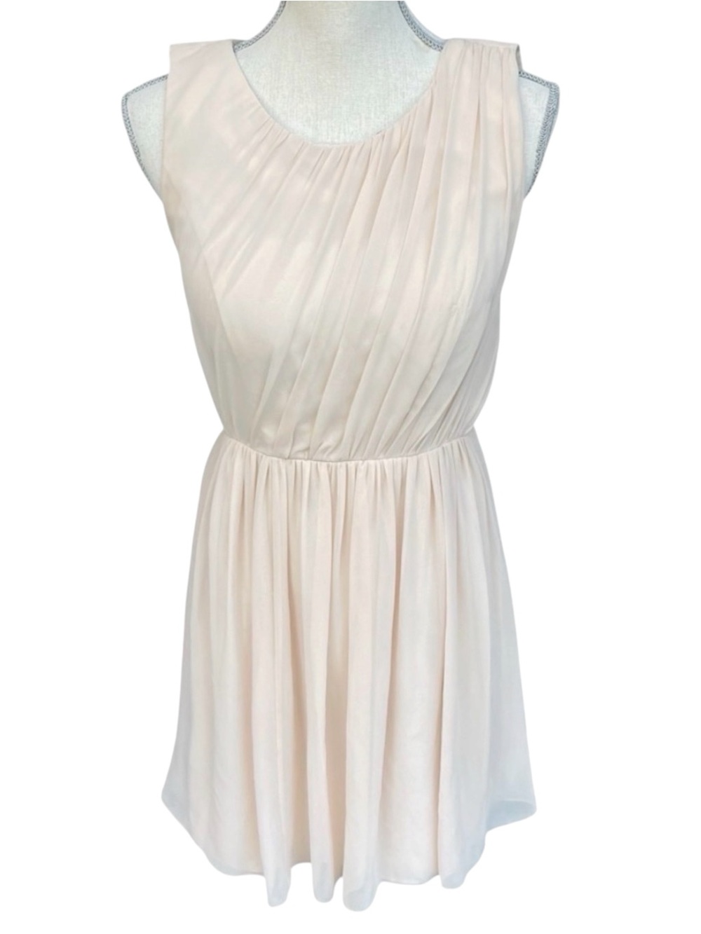 Jenny Yoo Collection Blush Scoop Neck Pleated Chiffon Blouson Dress (6/8)